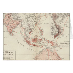 Cartão Mapa de 3Sudeste Asiático & de Austrália norte
