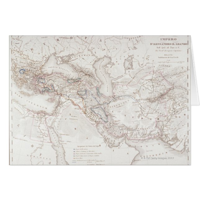 Cartão Mapa de Alexandre, o Império Excelente (Frente Horizontal)