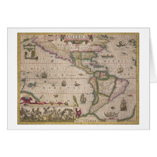 Cartão Mapa de América, do Mercator "atlas", bar. por