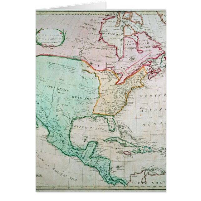 Cartão Mapa de America do Norte (Frente)