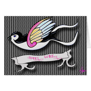 Cartão Mapa de aniversário Andorinha