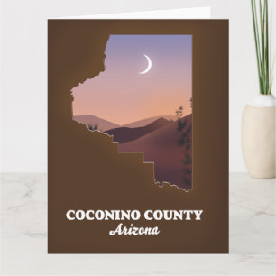Cartão Mapa de Arizonas do Condado de Coconino.