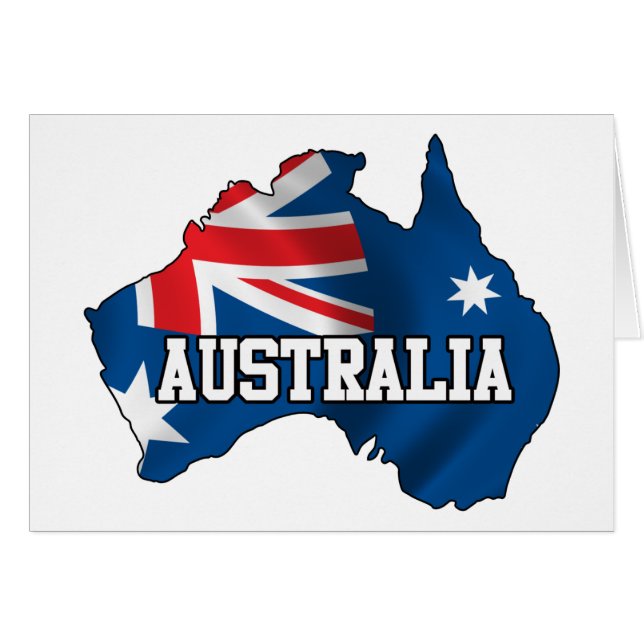Cartão Mapa de Austrália (Frente Horizontal)