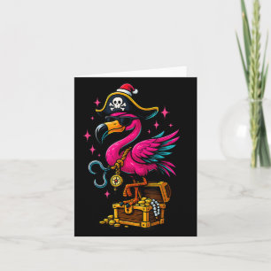 Cartão Mapa de Aventura do Flamingo Pirata Jolly Roger Ha