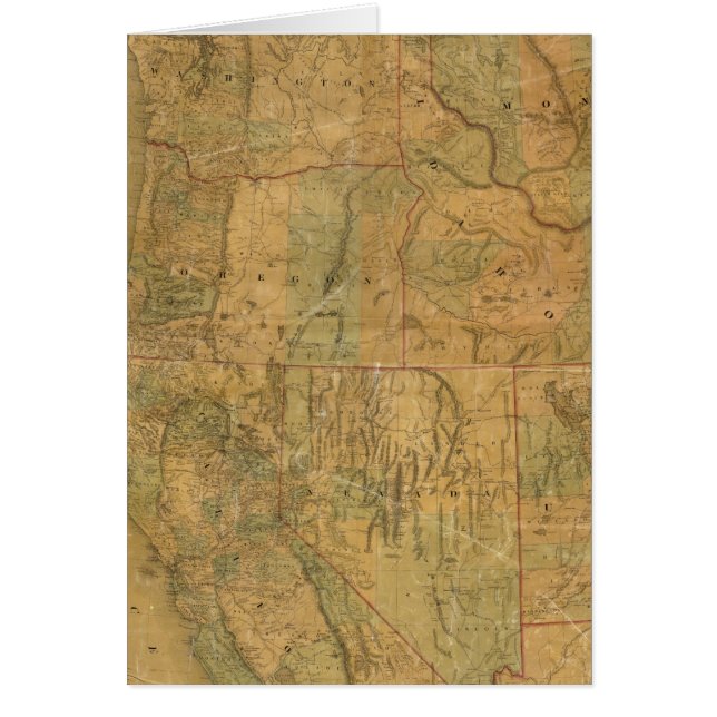 Cartão Mapa de Bancroft dos Estados do Pacífico (Frente)