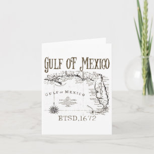 Cartão Mapa De Bandeiras Do Golfo Do México, Funny Améric
