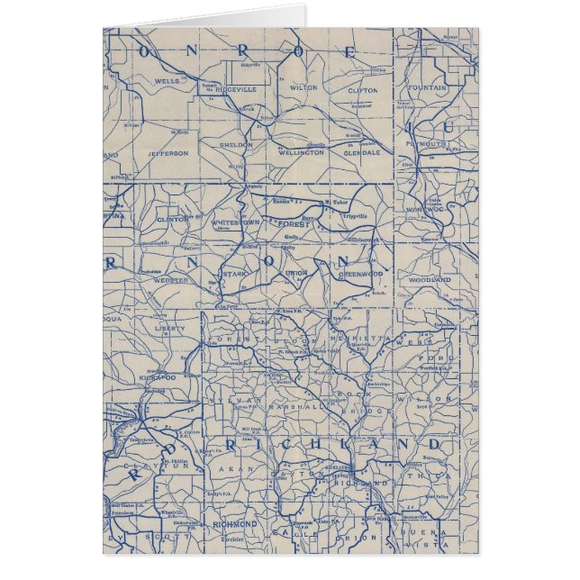 Cartão Mapa de Bicicletas em Wisconsin (Frente)