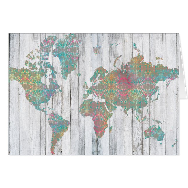 Cartão Mapa de Boho II (Frente Horizontal)