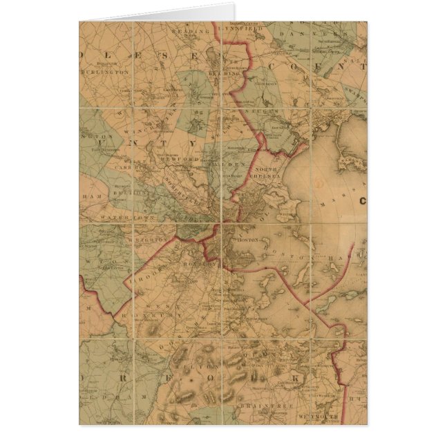 Cartão Mapa De Boston 2 (Frente)