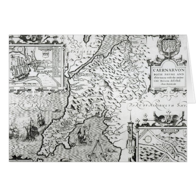 Cartão Mapa de Caernarvon, 1616 (Frente Horizontal)