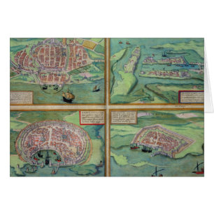 Cartão Mapa de Calais, de Malta, de Rodes, e de
