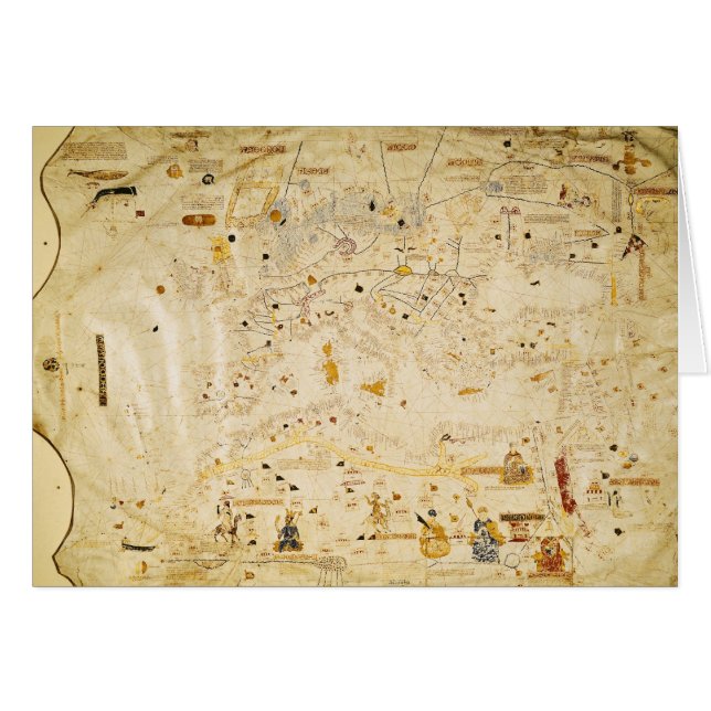 Cartão Mapa de Charles V, mapa de Mecia (Frente Horizontal)
