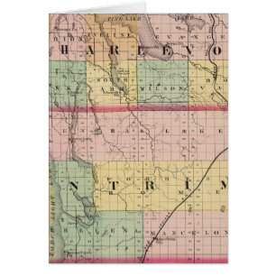 Cartão Mapa de Charlevoix e Antrim condados, Michigan
