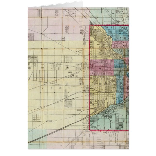 Cartão Mapa de Chicago (Frente)