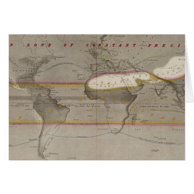 Cartão Mapa de chuva hietográfico (Frente Horizontal)