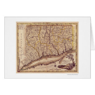 Cartão Mapa de Connecticut por Carey 1795