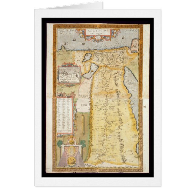 Cartão Mapa de Egipto antigo, 1584 (Frente)