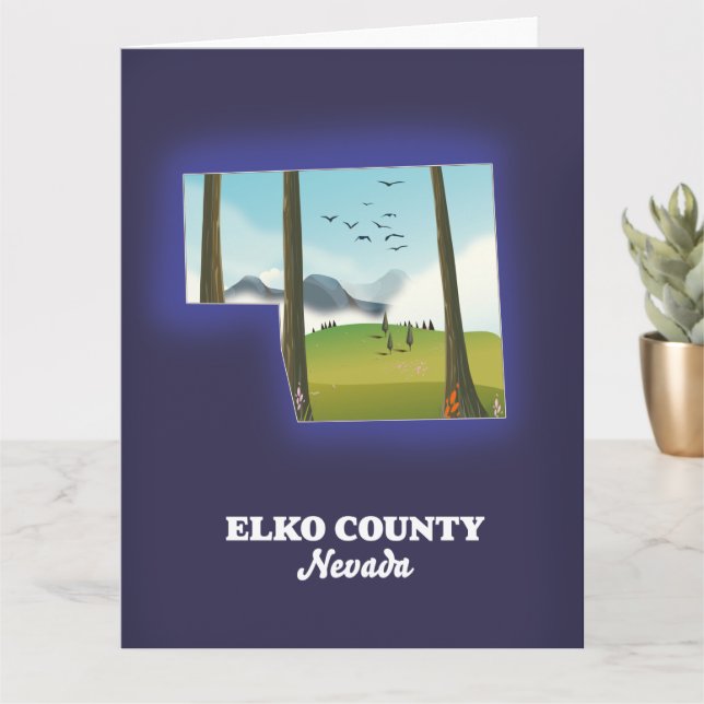 Cartão Mapa de Elko County Nevada (Planta pequena)