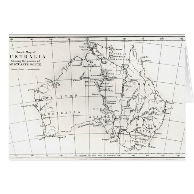 Cartão Mapa de esboço de Austrália (Frente Horizontal)