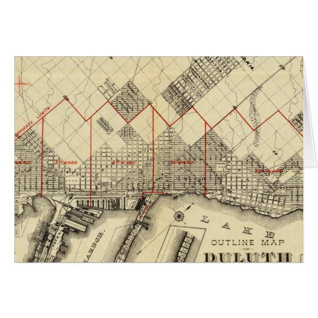 Cartão Mapa de Estrutura de Tópicos de Duluth e Subúrbios (Frente Horizontal)