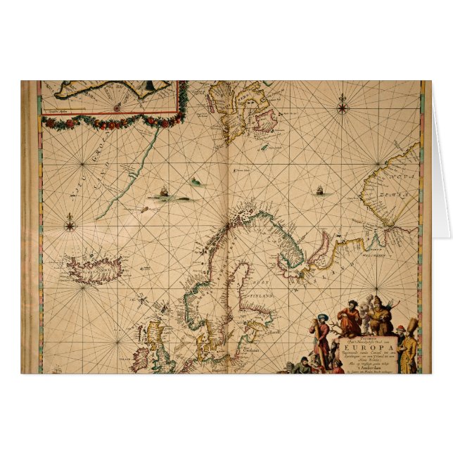 Cartão Mapa de Europa do Norte (Frente Horizontal)