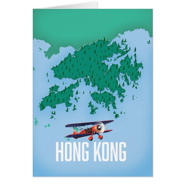 Cartão Mapa de Hong Kong (Frente)