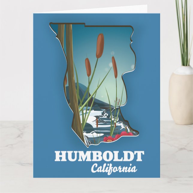 Cartão mapa de Humboldt Califórnia (Frente)