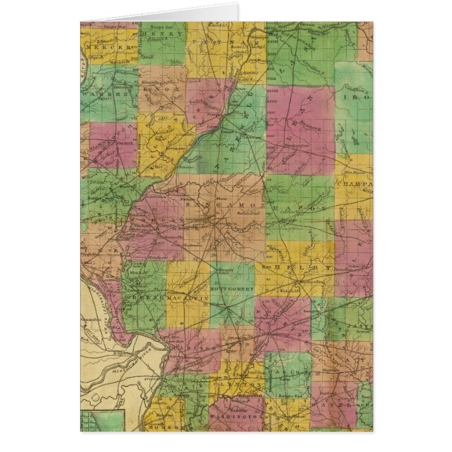 Cartão Mapa de Illinois (Frente)