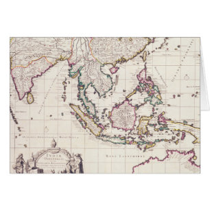 Cartão Mapa de India & das Índias do leste