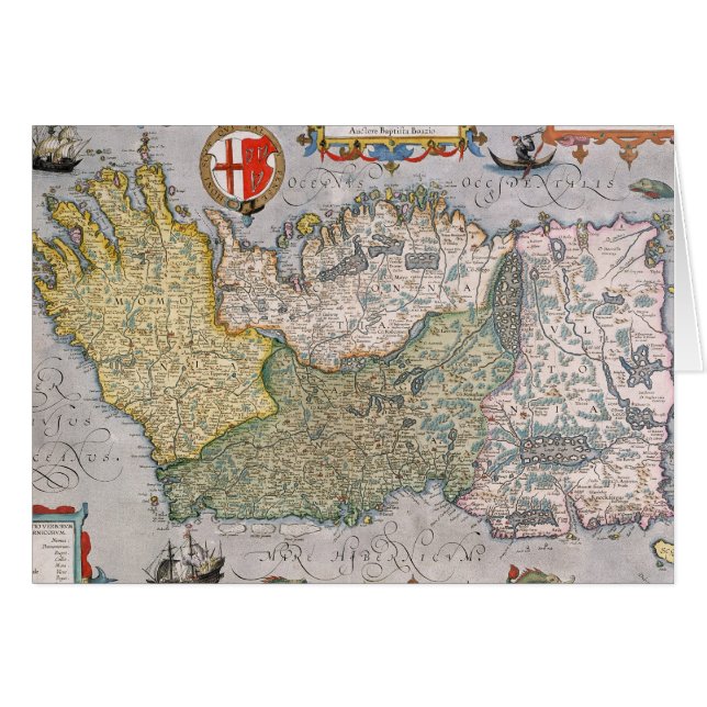 Cartão Mapa de Ireland (Frente Horizontal)