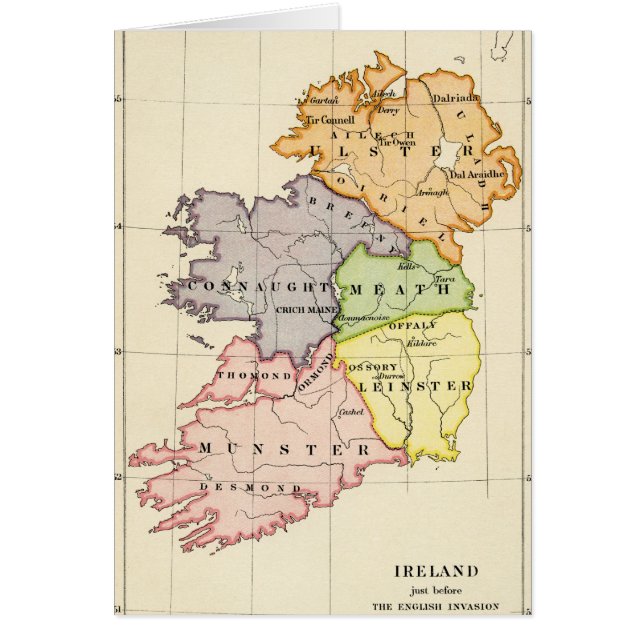 Cartão Mapa de Ireland (Frente)