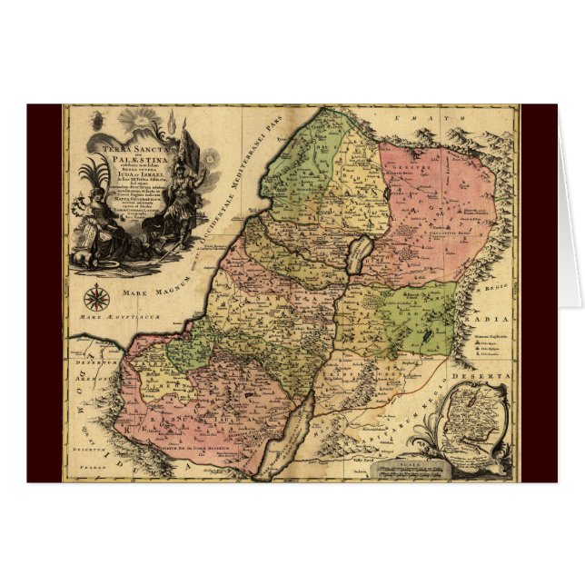 Cartão Mapa De Israel Antigo Com As 12 Tribos (Frente Horizontal)