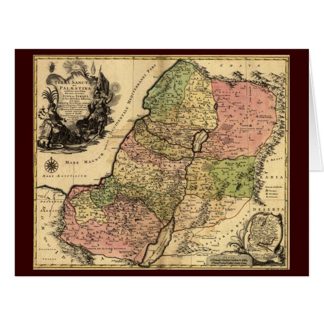 Cartão Mapa De Israel Antigo Com As 12 Tribos (Frente horizontal)