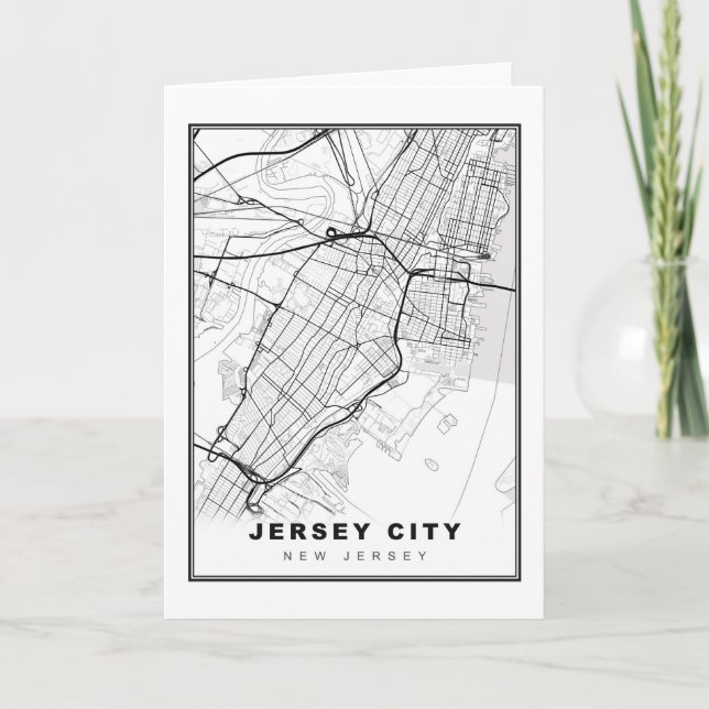 Cartão Mapa de Jersey City (Frente)