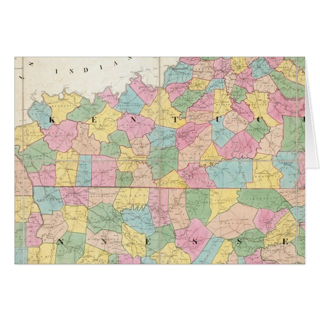 Cartão Mapa de Kentucky e Tennessee (Frente Horizontal)