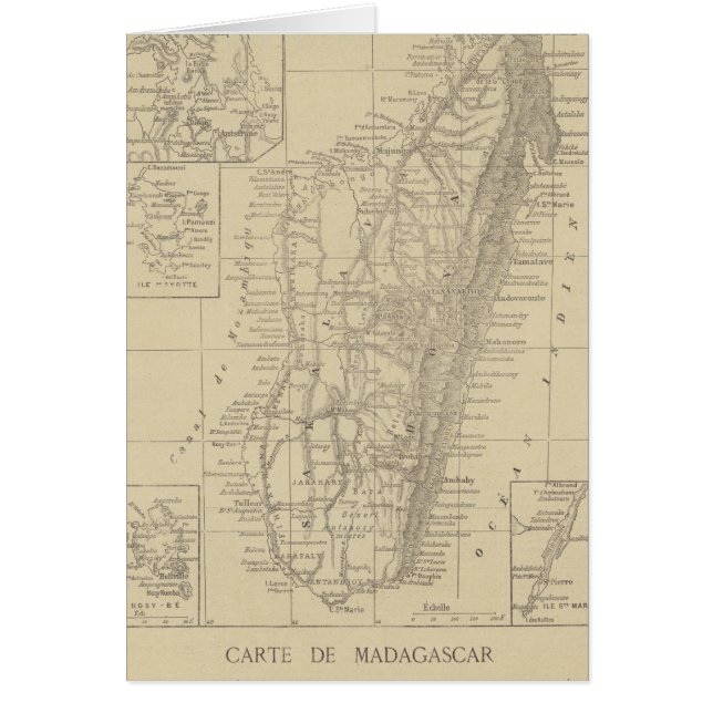 Cartão Mapa de Madagascar (Frente)