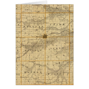 Cartão Mapa de Madison County, estado de Iowa