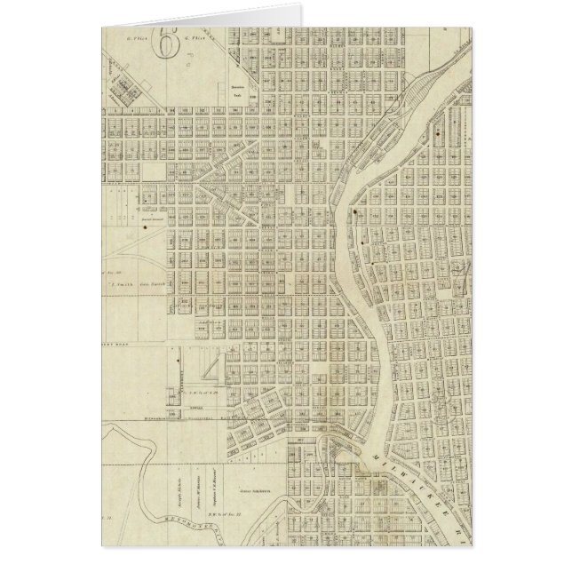 Cartão Mapa de Milwaukee (Frente)