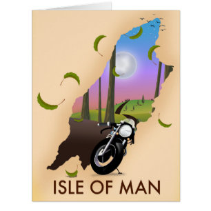 Cartão Mapa de motocicleta da Ilha de Man pôster de viage