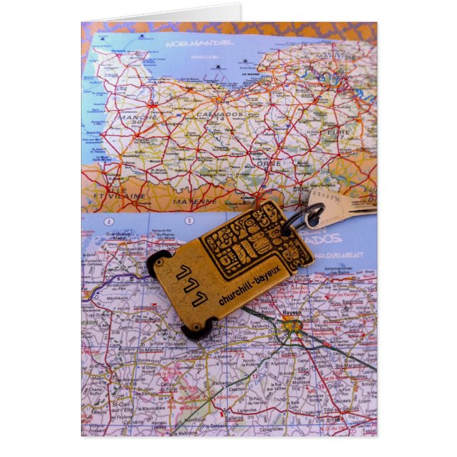 Cartão Mapa de Normandy (Frente)