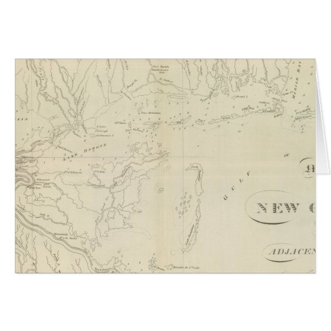 Cartão Mapa de Nova Orleans (Frente Horizontal)