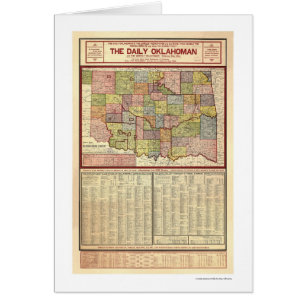 Cartão Mapa de Oklahoma e do território indiano 1905