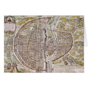 CARTÃO MAPA DE PARIS, 1581