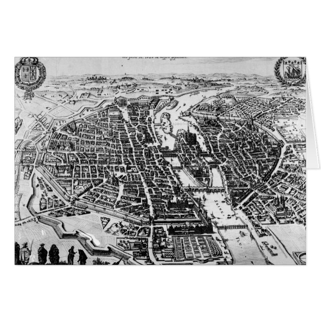 Cartão Mapa de Paris, 1620 (Frente Horizontal)