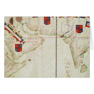 Cartão Mapa de Persia, de Arábia e de India