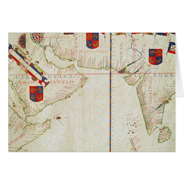 Cartão Mapa de Persia, de Arábia e de India (Frente Horizontal)