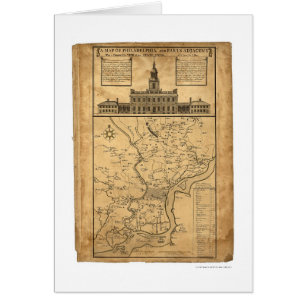Cartão Mapa de Philadelphfia e de partes 1752 adjacente