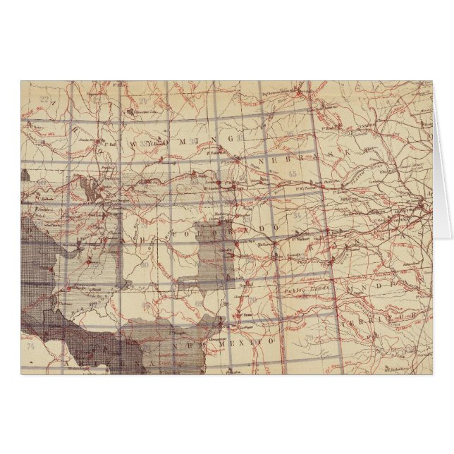 Cartão Mapa de Progressos dos Estados Unidos em Rotas e E (Frente Horizontal)