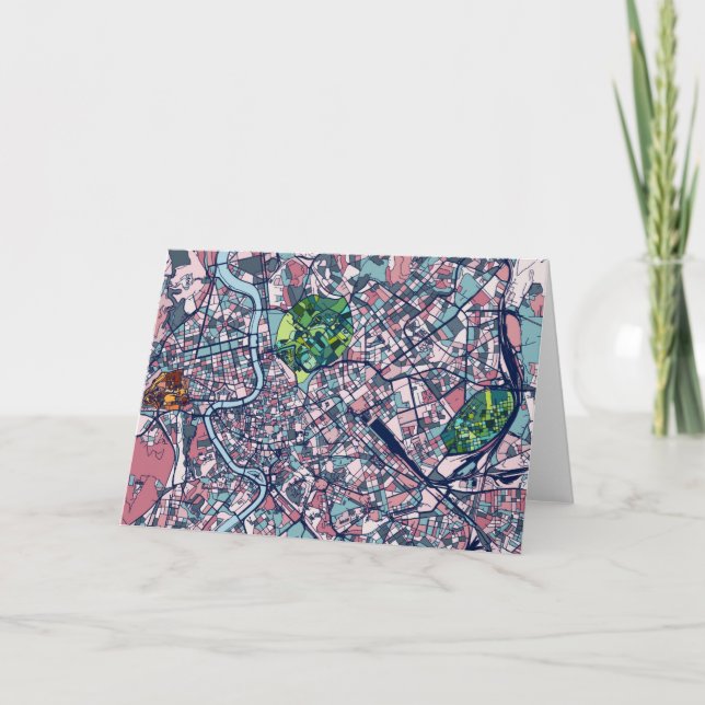 Cartão Mapa de Roma Italia (Frente)