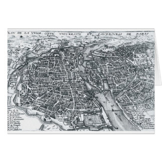 Cartão Mapa de ruas do vintage de Paris France